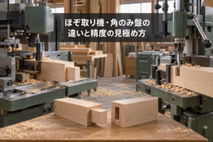 ほぞ取り機・角のみ盤の違いのイメージ