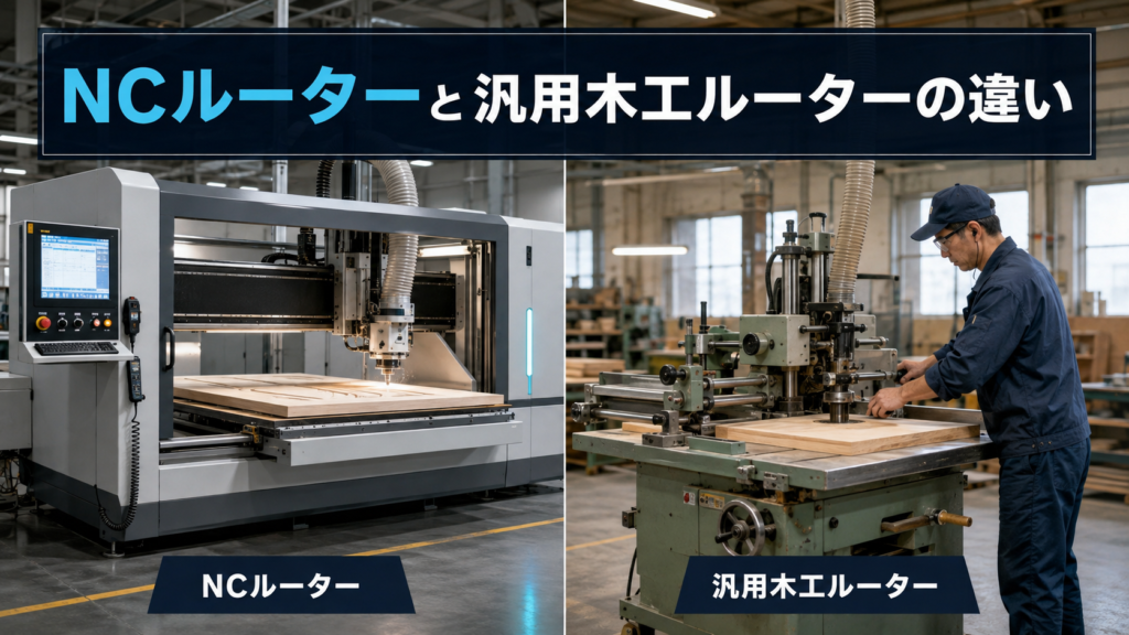 NCルーターと汎用木工ルーターの違いのイメージ