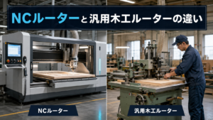 NCルーターと汎用木工ルーターの違いのイメージ